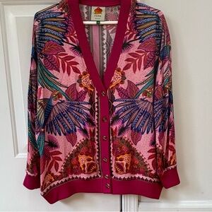 Farm Rio Women's Pink Multicolor Cardigan